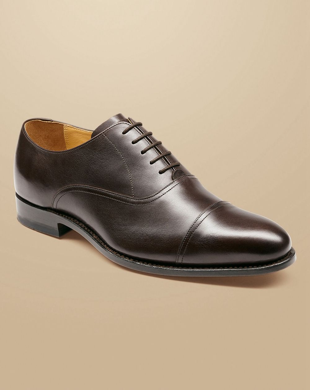 Dark Chocolate Charles Tyrwhitt Leather Oxford Shoes | QSUAWV-834