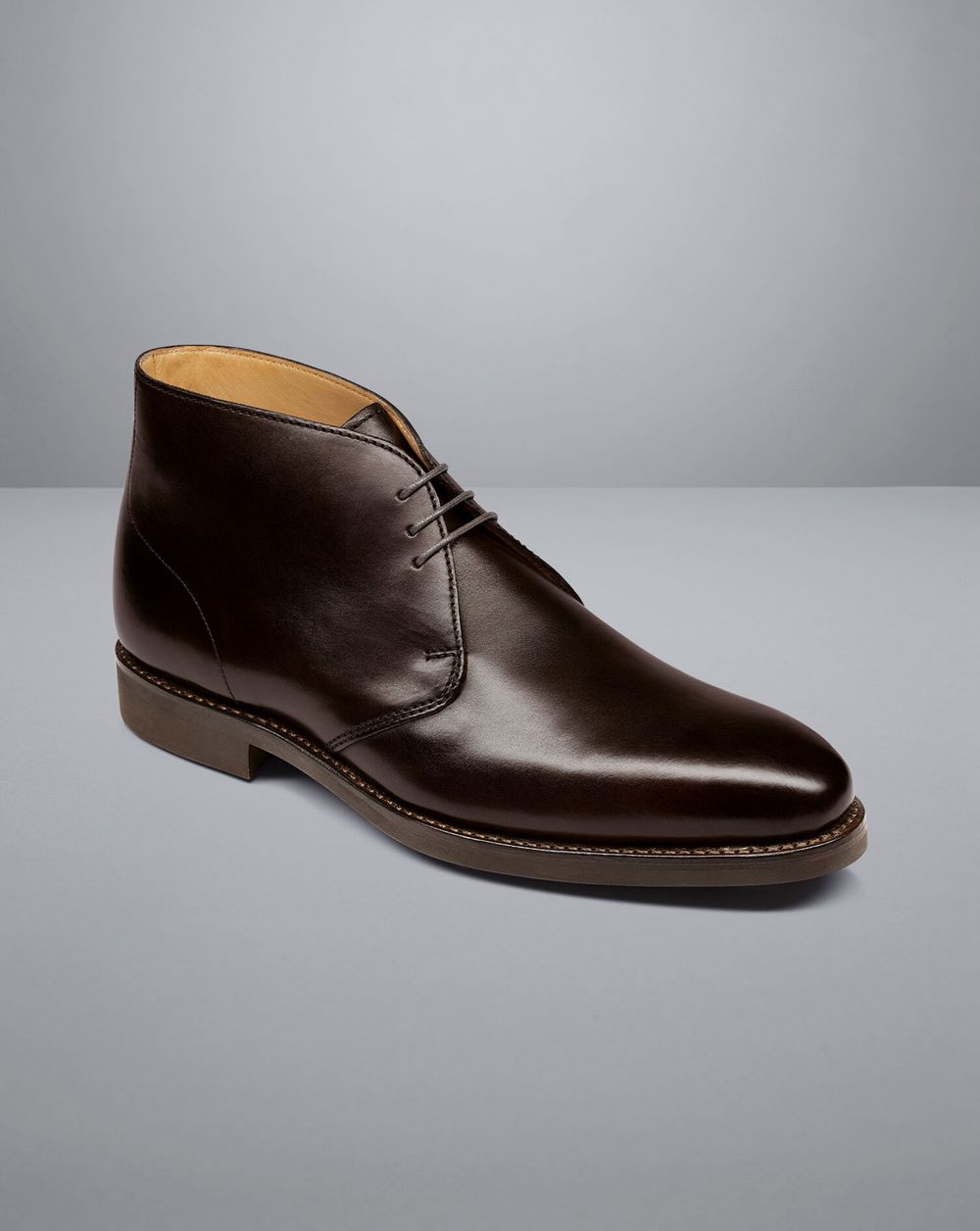 Dark Chocolate Charles Tyrwhitt Leather Chukka Boots | SRCFUI-894