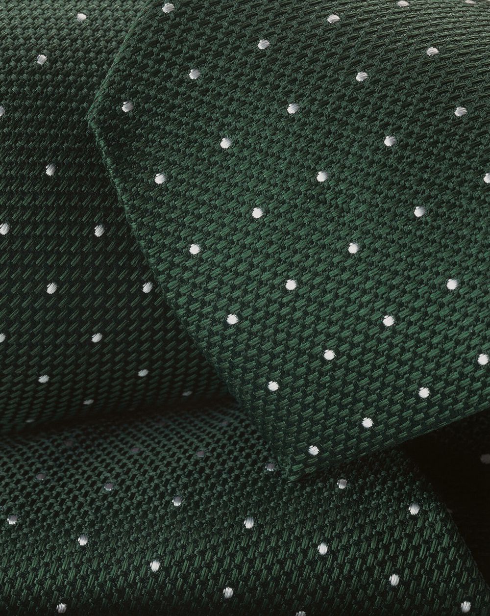 Dark Green/Silver Grey Charles Tyrwhitt Stain Resistant Spot Silk Tie | WRUIJV-956