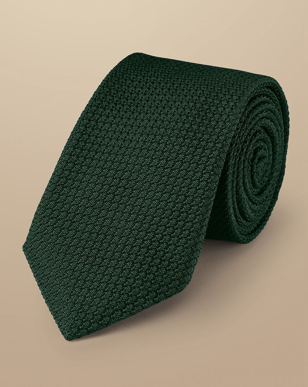 Dark Green Charles Tyrwhitt Silk Grenadine Italian Tie | WEIZGT-725