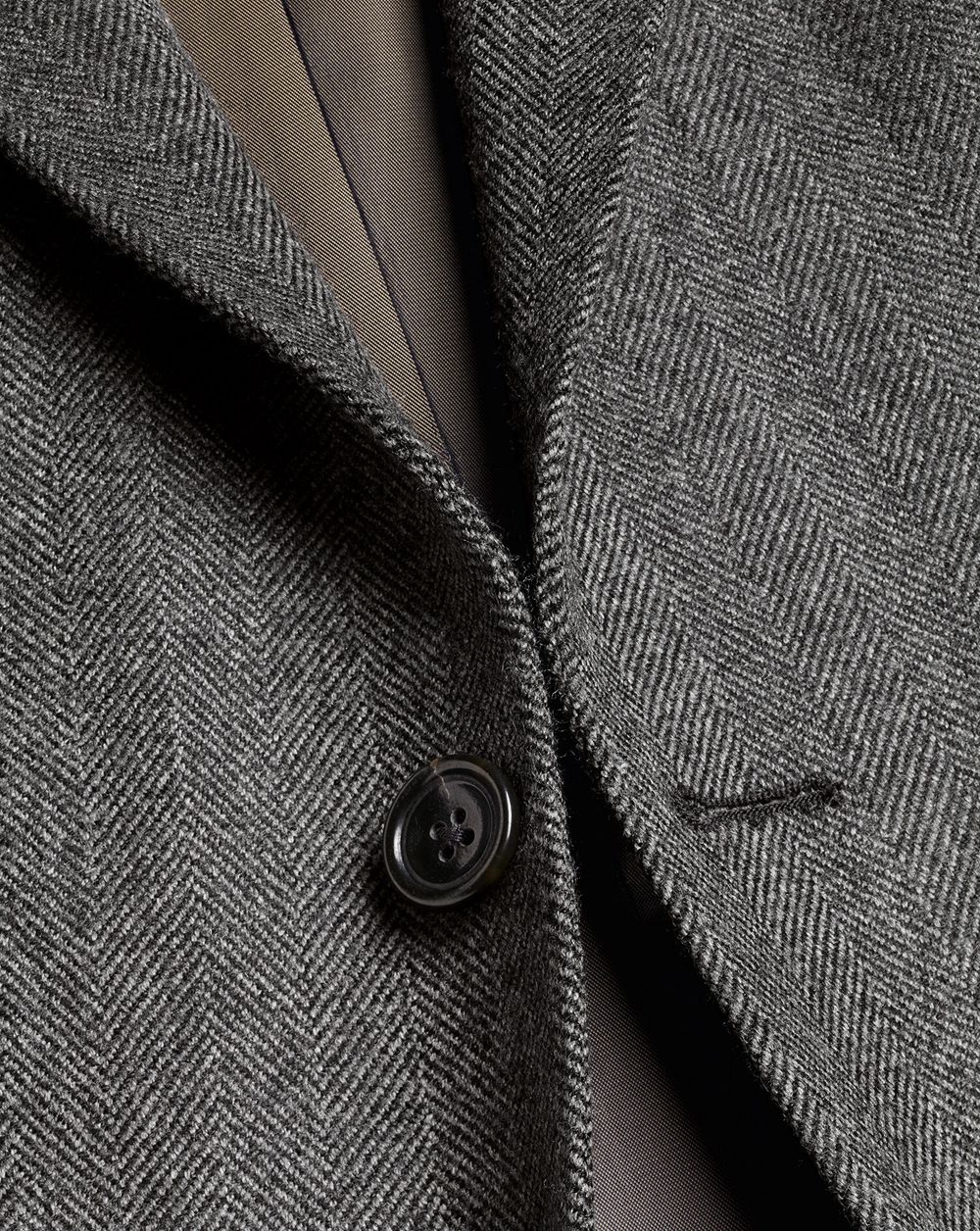 Dark Grey Charles Tyrwhitt Herringbone Wool Texture Jacket | HDJOQU-056