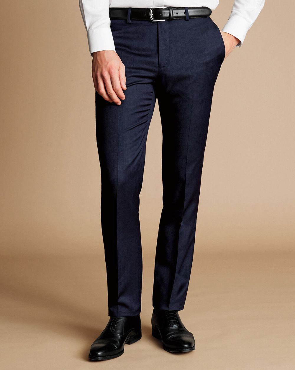 Dark Navy Charles Tyrwhitt Italian Luxury Suit Pants | BMUGDH-790