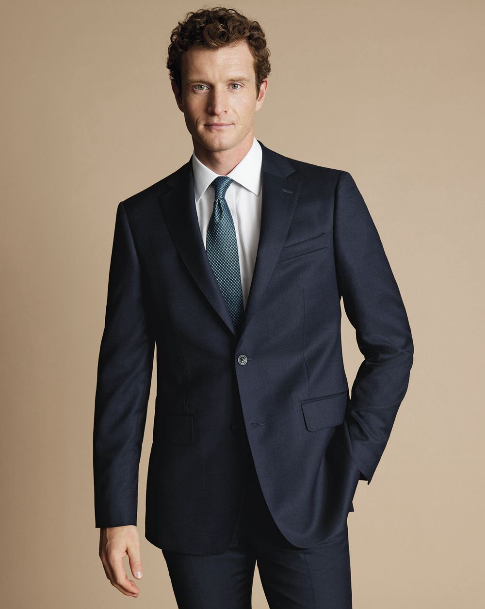 Dark Navy Charles Tyrwhitt Italian Luxury Suit Jacket | TXENFB-713