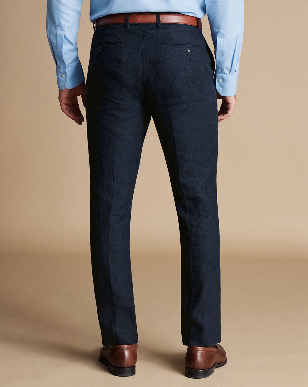 Dark Navy Charles Tyrwhitt Linen Pants | JNPIKM-708