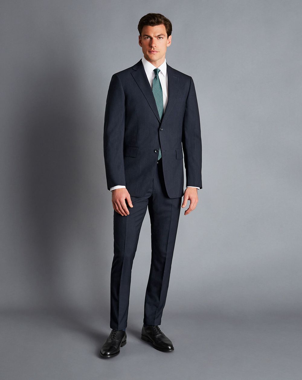 Dark Navy Charles Tyrwhitt Melange Pinstripe Suit Pants | GFOYZJ-539