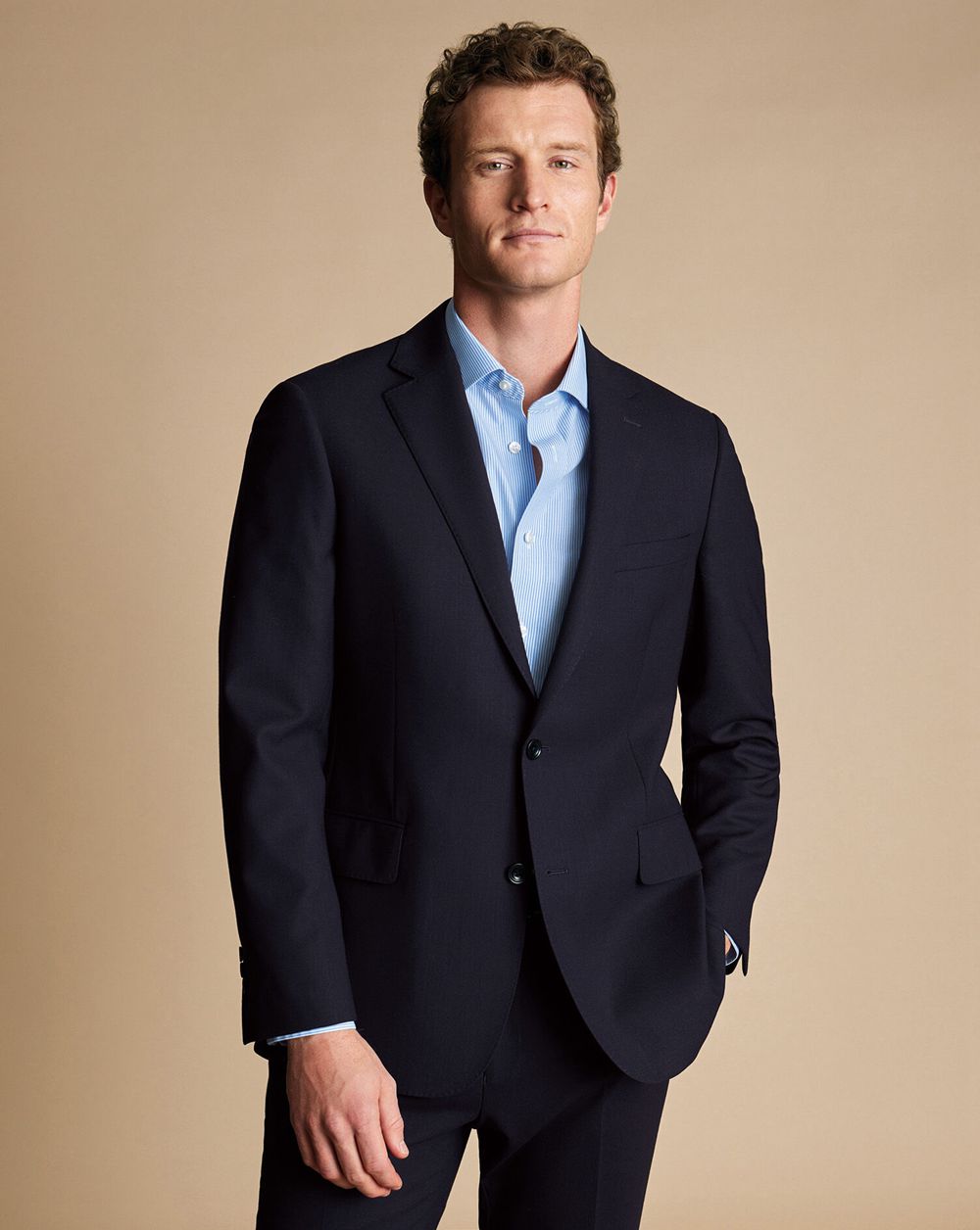 Dark Navy Charles Tyrwhitt Ultimate Performance Suit Jacket | QVKOBN-471