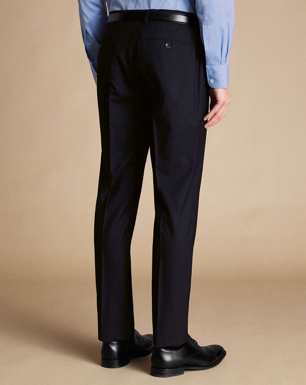 Dark Navy Charles Tyrwhitt Ultimate Performance Stripe Suit Pants | MRFEXI-510