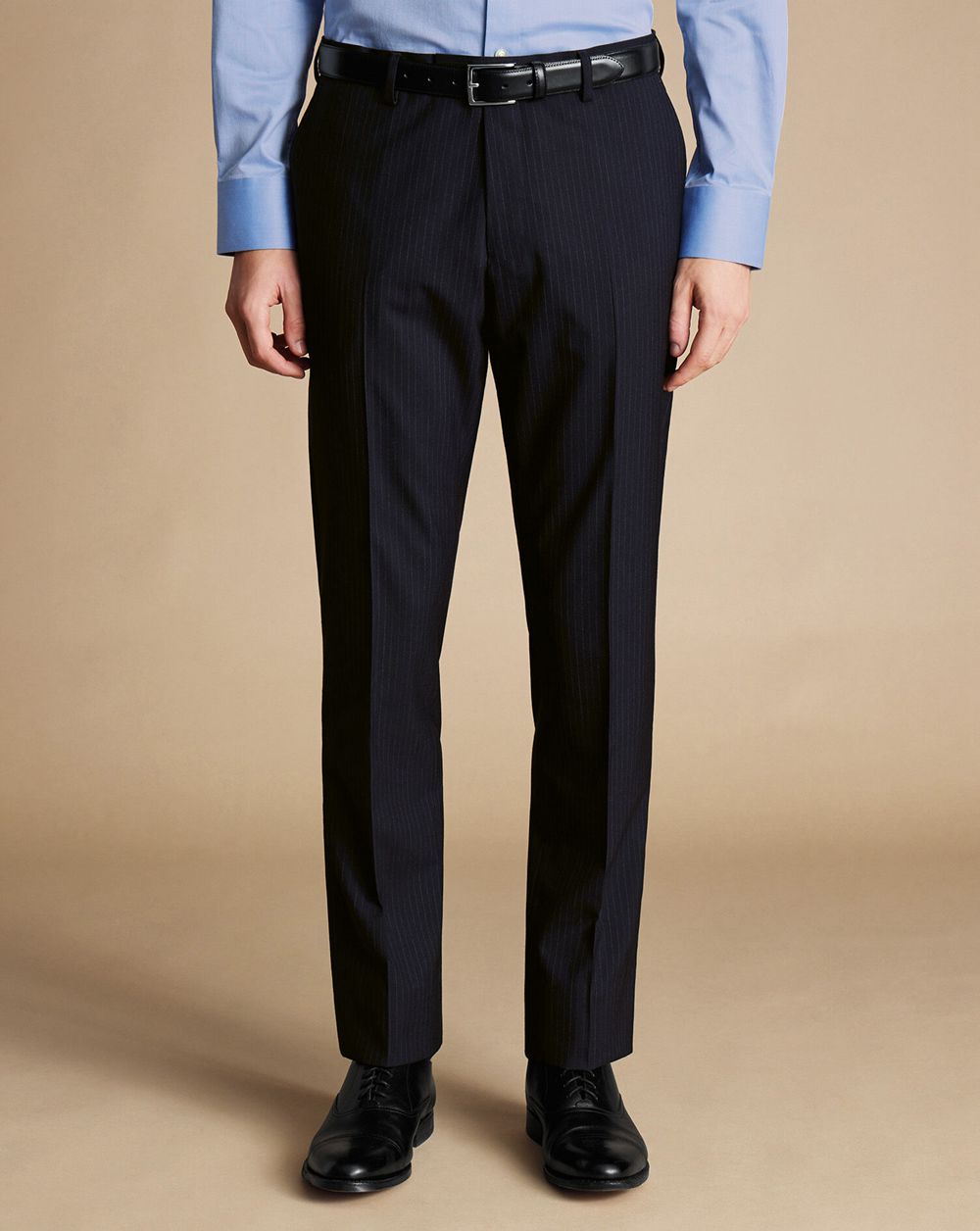 Dark Navy Charles Tyrwhitt Ultimate Performance Stripe Suit Pants | MRFEXI-510