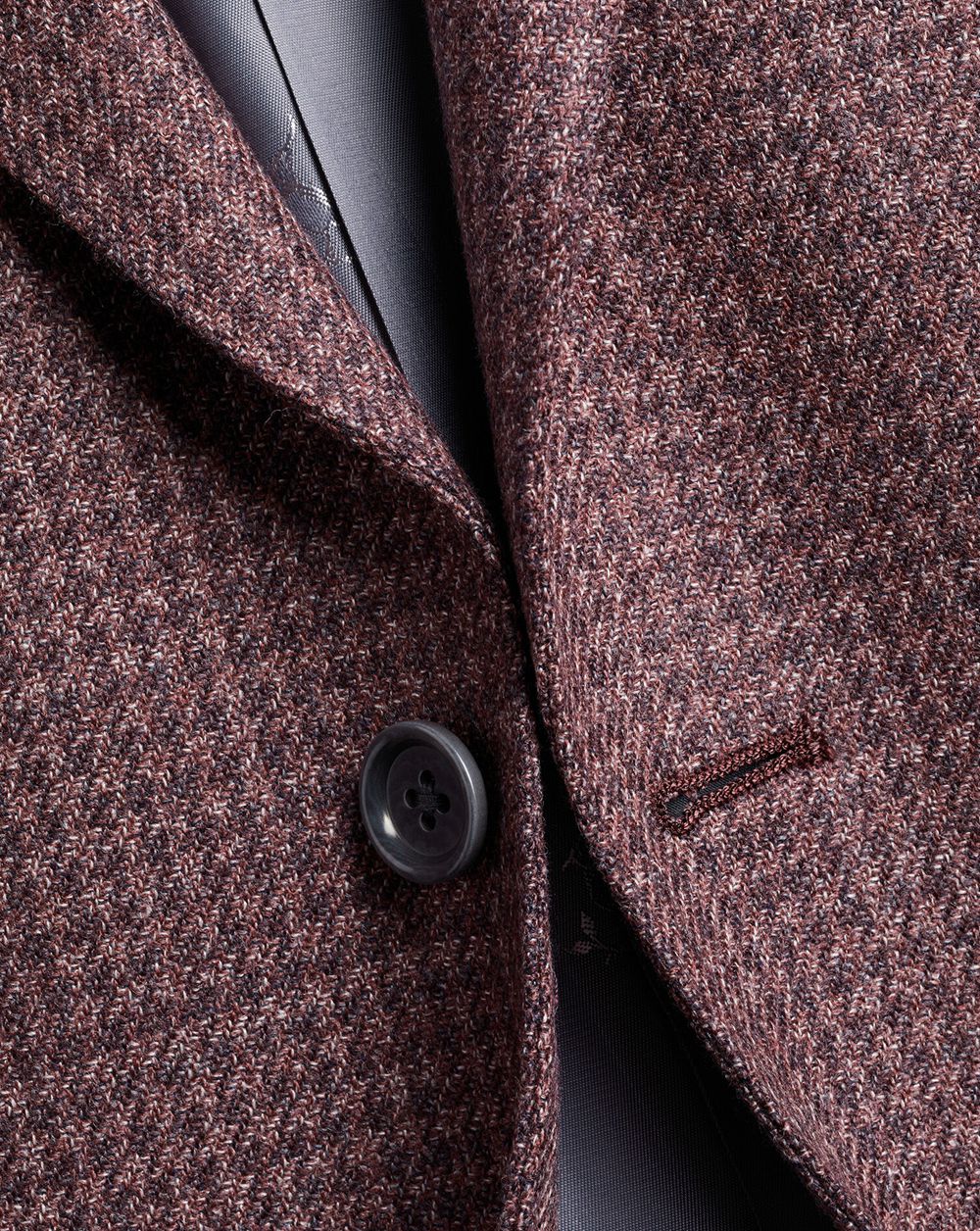 Dark Pink Charles Tyrwhitt Puppytooth Wool Silk Jacket | DMZBLG-694