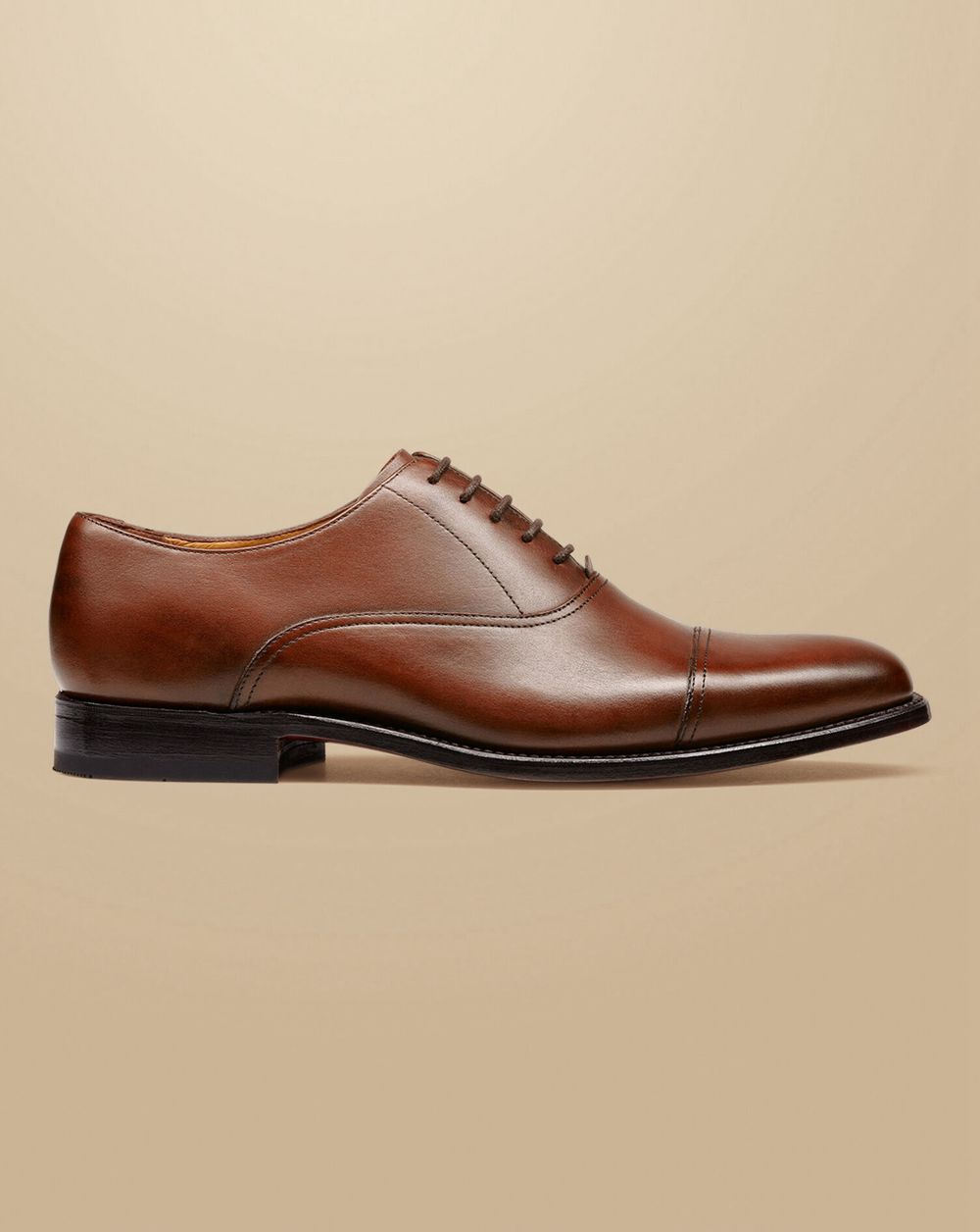 Dark Tan Charles Tyrwhitt Leather Oxford Shoes | JBIFPR-920