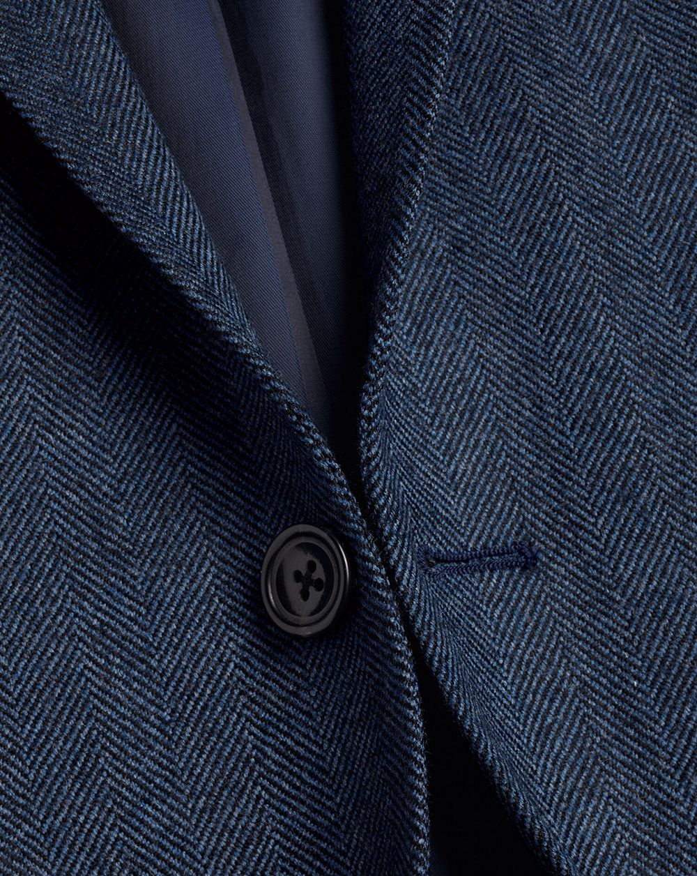 Denim Blue Charles Tyrwhitt Herringbone Wool Texture Jacket | KZVTPM-567