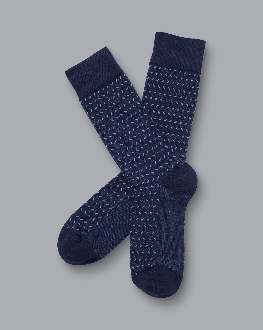 Denim Blue Charles Tyrwhitt Mini Herringbone Socks | GNFKAU-708