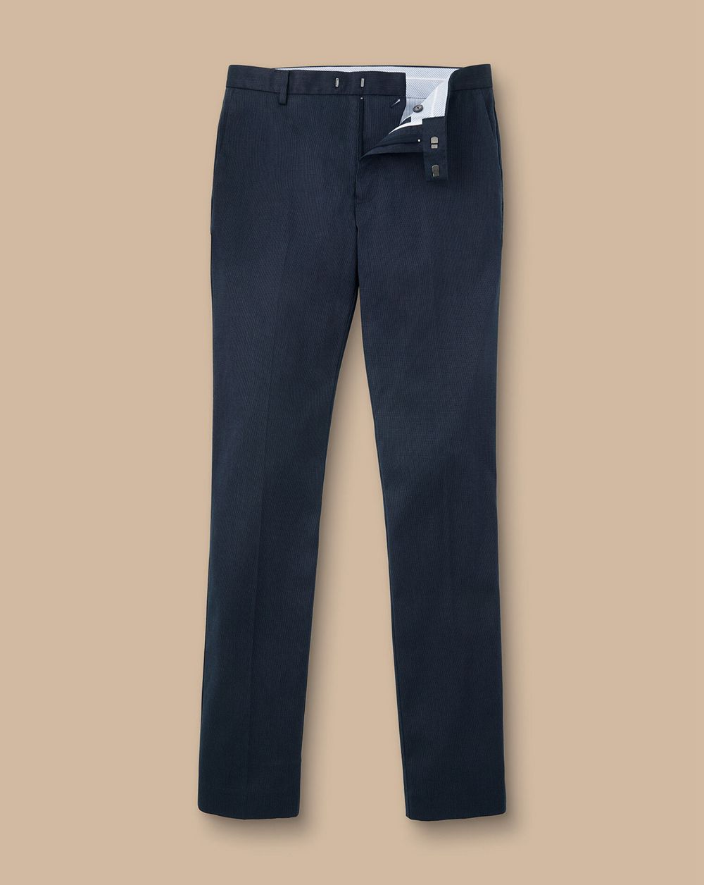 Denim Blue Charles Tyrwhitt Smart Stretch Texture Pants | IFQYDZ-172