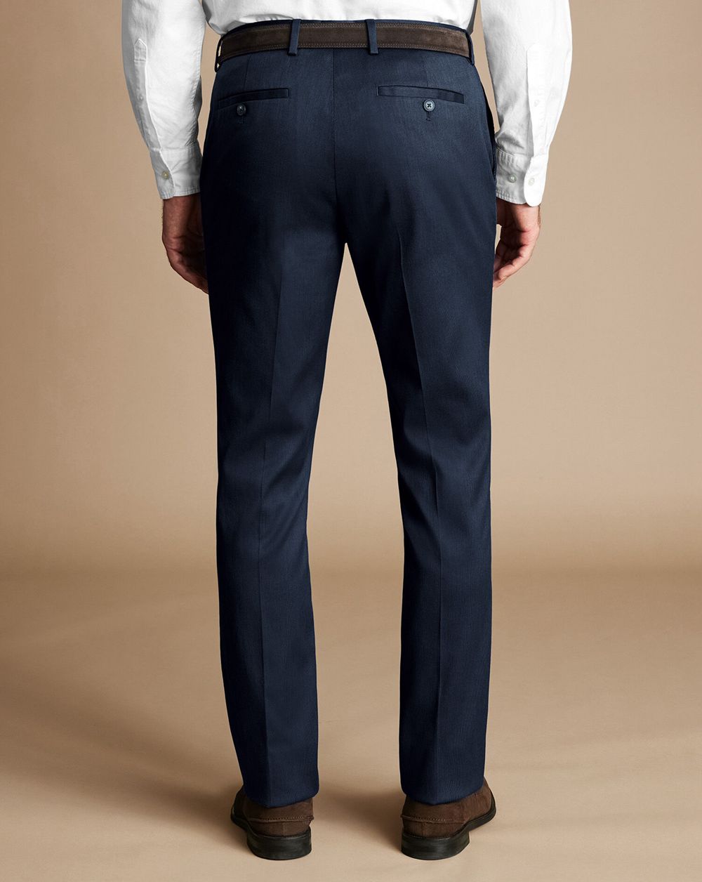 Denim Blue Charles Tyrwhitt Smart Stretch Texture Pants | IFQYDZ-172