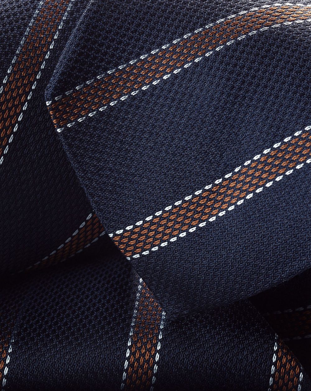 French Blue/Camel Charles Tyrwhitt Silk Stripe Tie | RWXKUD-863