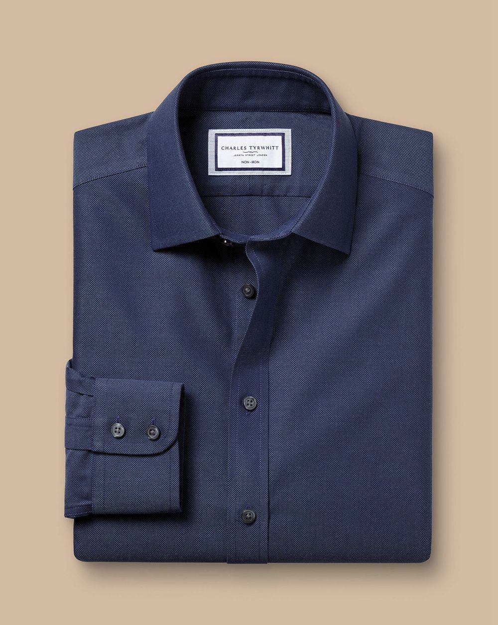 French Blue Charles Tyrwhitt Non-Iron Royal Oxford Shirt | GEHSKV-130