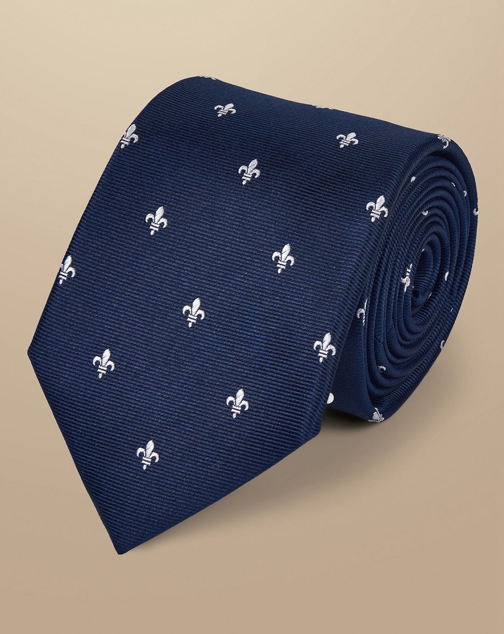 French Blue Charles Tyrwhitt Silk Fleur-De-Lys Tie | WZEHJG-431