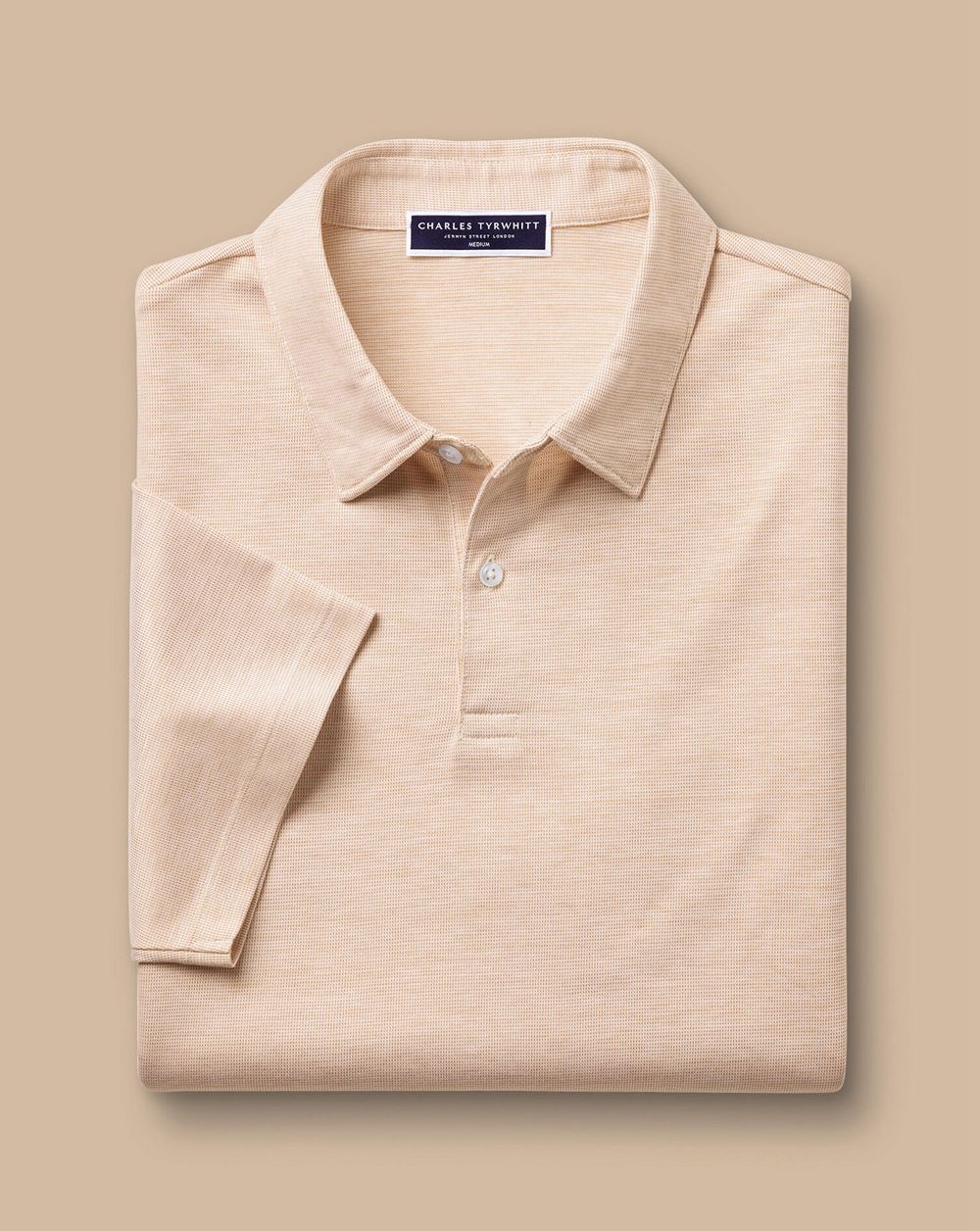 Gold Charles Tyrwhitt Tyrwhitt Cool Textured Polo | FDHVZX-738