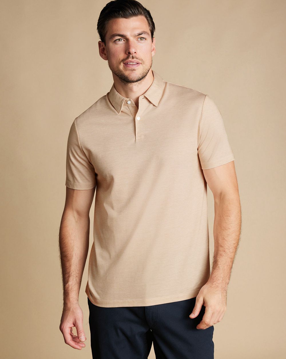 Gold Charles Tyrwhitt Tyrwhitt Cool Textured Polo | FDHVZX-738