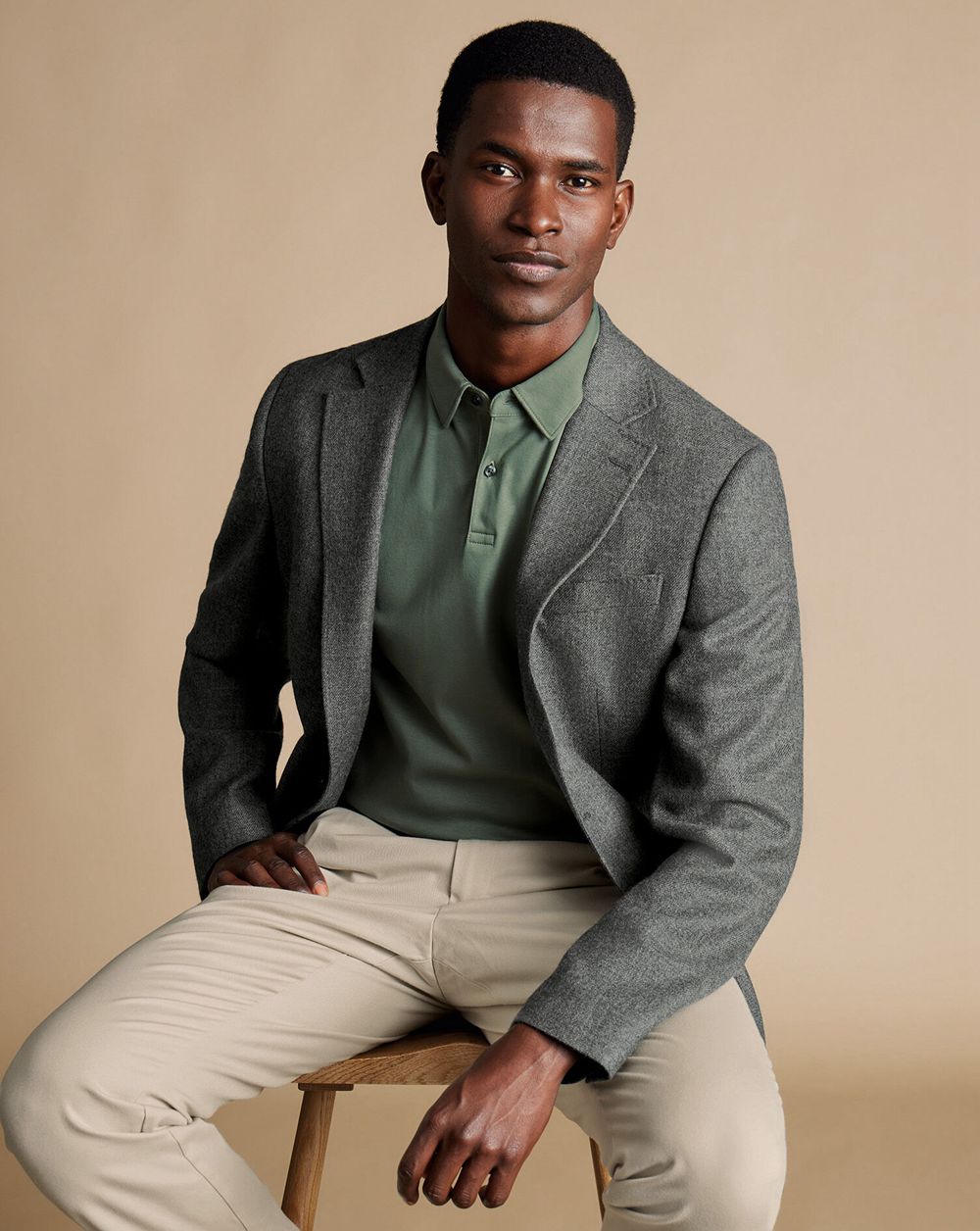 Grey Charles Tyrwhitt Twill Wool Texture Jacket | MCXJQN-794