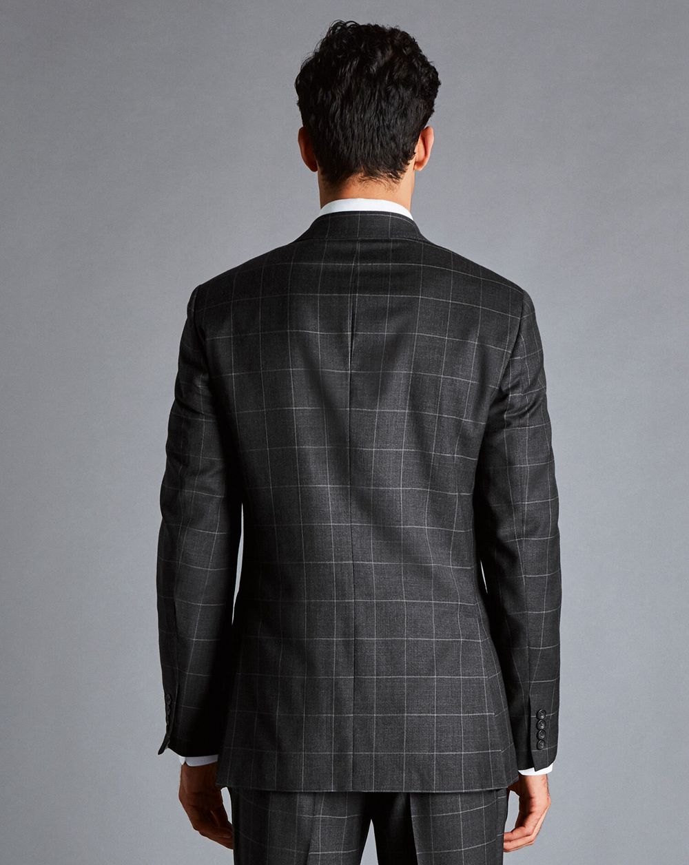 Grey Charles Tyrwhitt Windowpane Check Suit Jacket | YVPRGZ-108