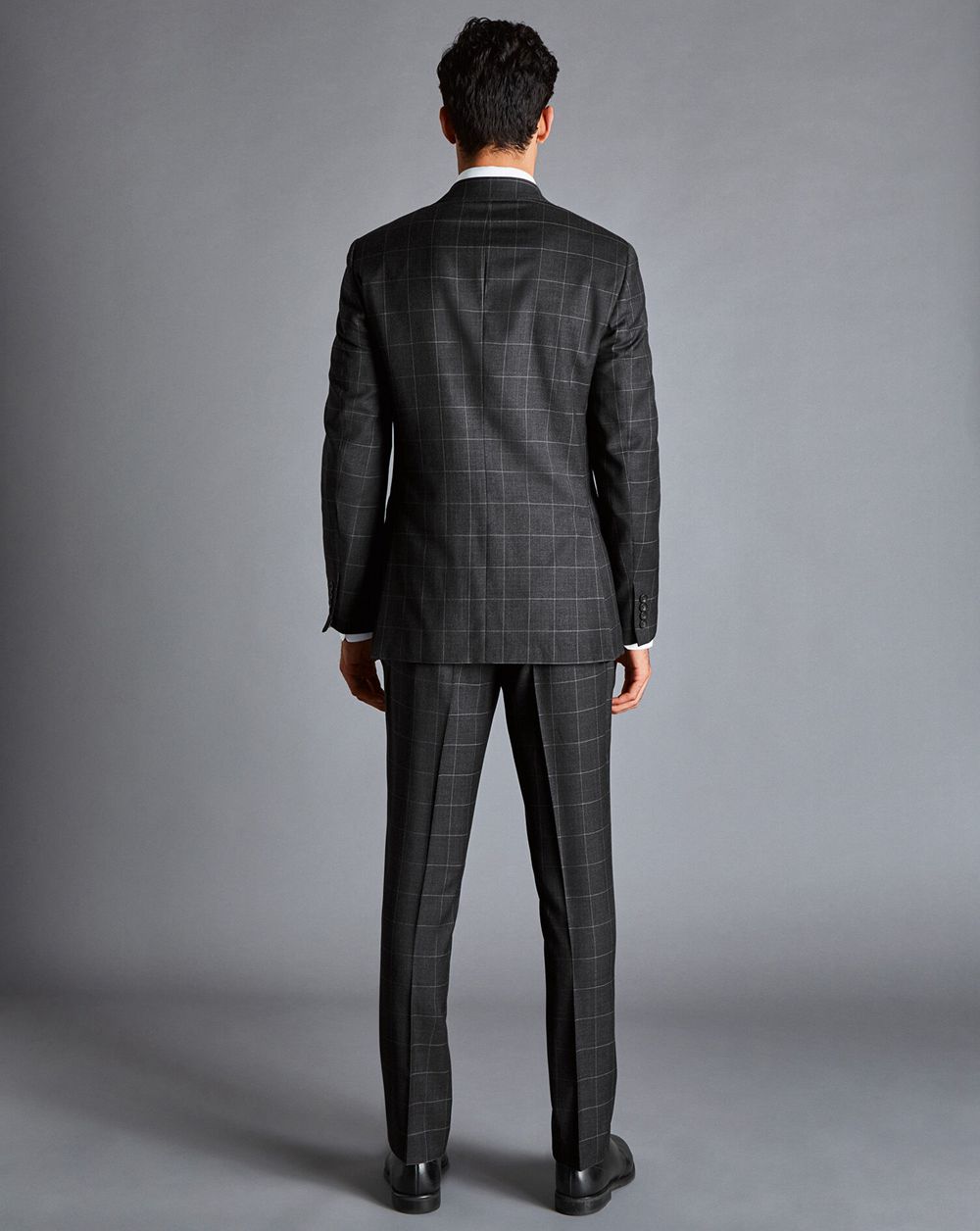 Grey Charles Tyrwhitt Windowpane Check Suit Jacket | YVPRGZ-108