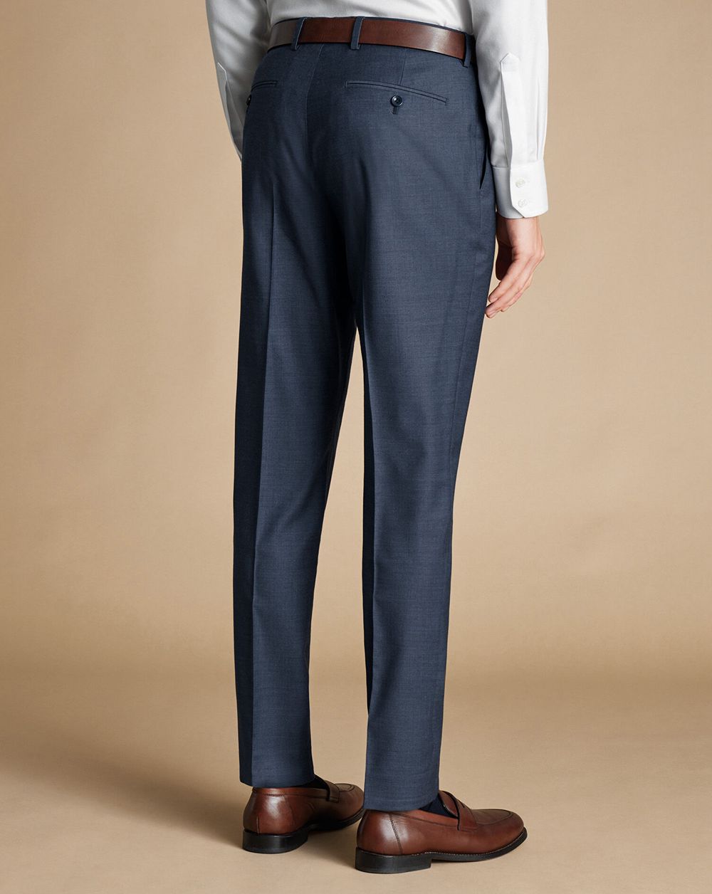 Heather Blue Charles Tyrwhitt Italian Luxury Suit Pants | EXUGOH-687