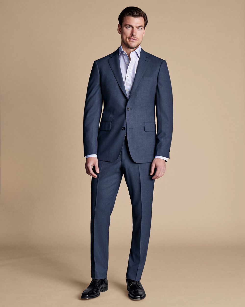 Heather Blue Charles Tyrwhitt Ultimate Performance Suit Jacket | JSPMEK-312