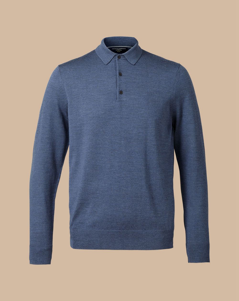 Indigo Charles Tyrwhitt Merino Polo Sweater | TLJNZW-263