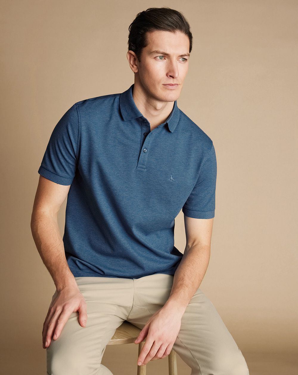 Indigo Marl Charles Tyrwhitt Tyrwhitt Pique Polo | ZSKBVN-253