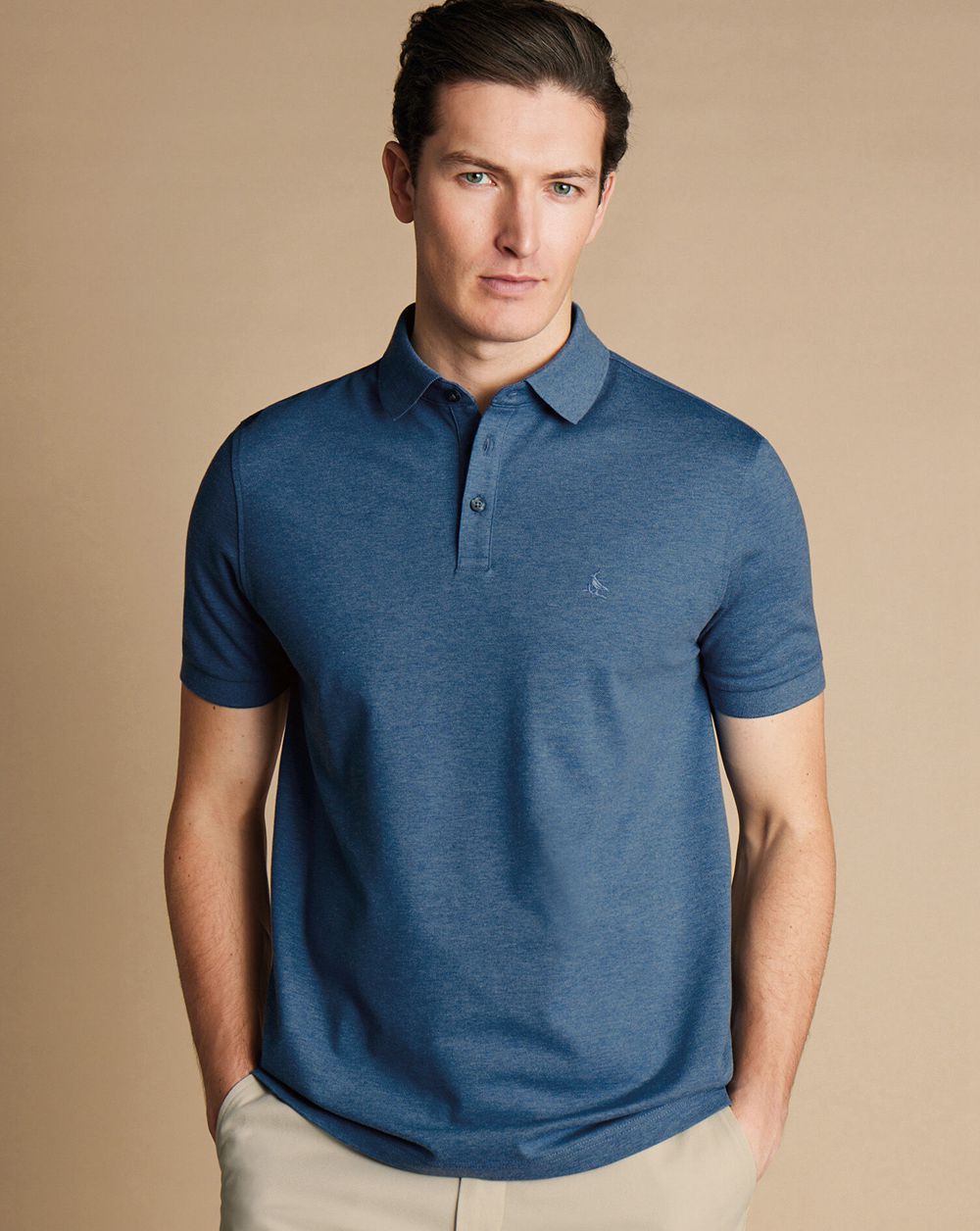 Indigo Marl Charles Tyrwhitt Tyrwhitt Pique Polo | ZSKBVN-253