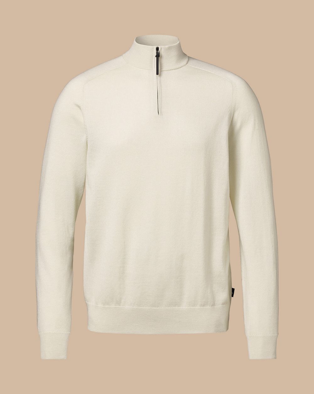 Ivory Charles Tyrwhitt Performance Merino Quarter Zip Sweater | RASHFX-460