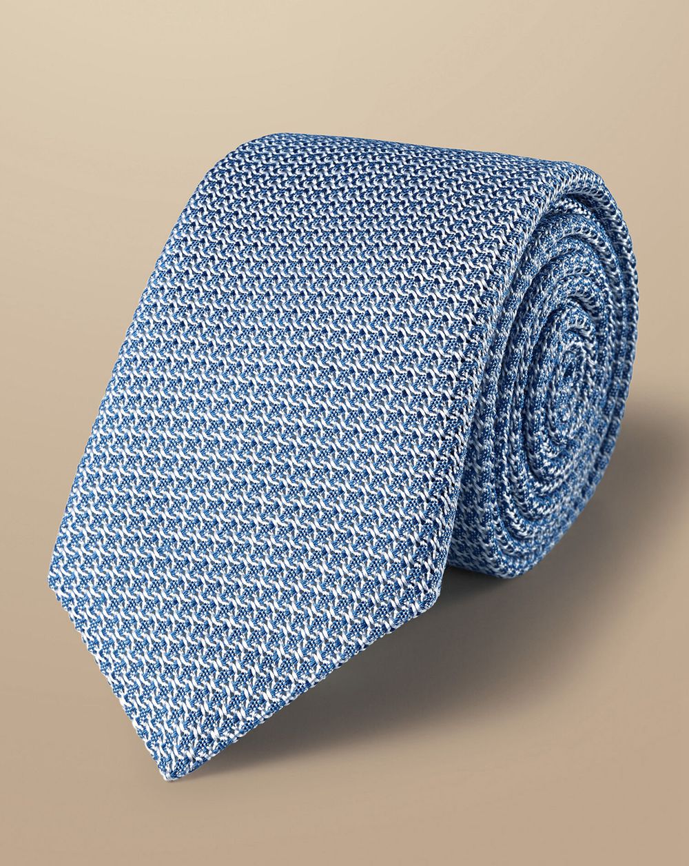 Light Blue Charles Tyrwhitt Silk Grenadine Italian Tie | FMEDPL-258