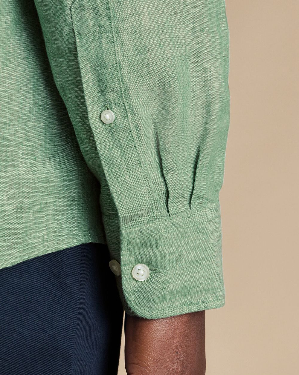 Light Green Charles Tyrwhitt Pure Linen Shirt | ZTHSEJ-176