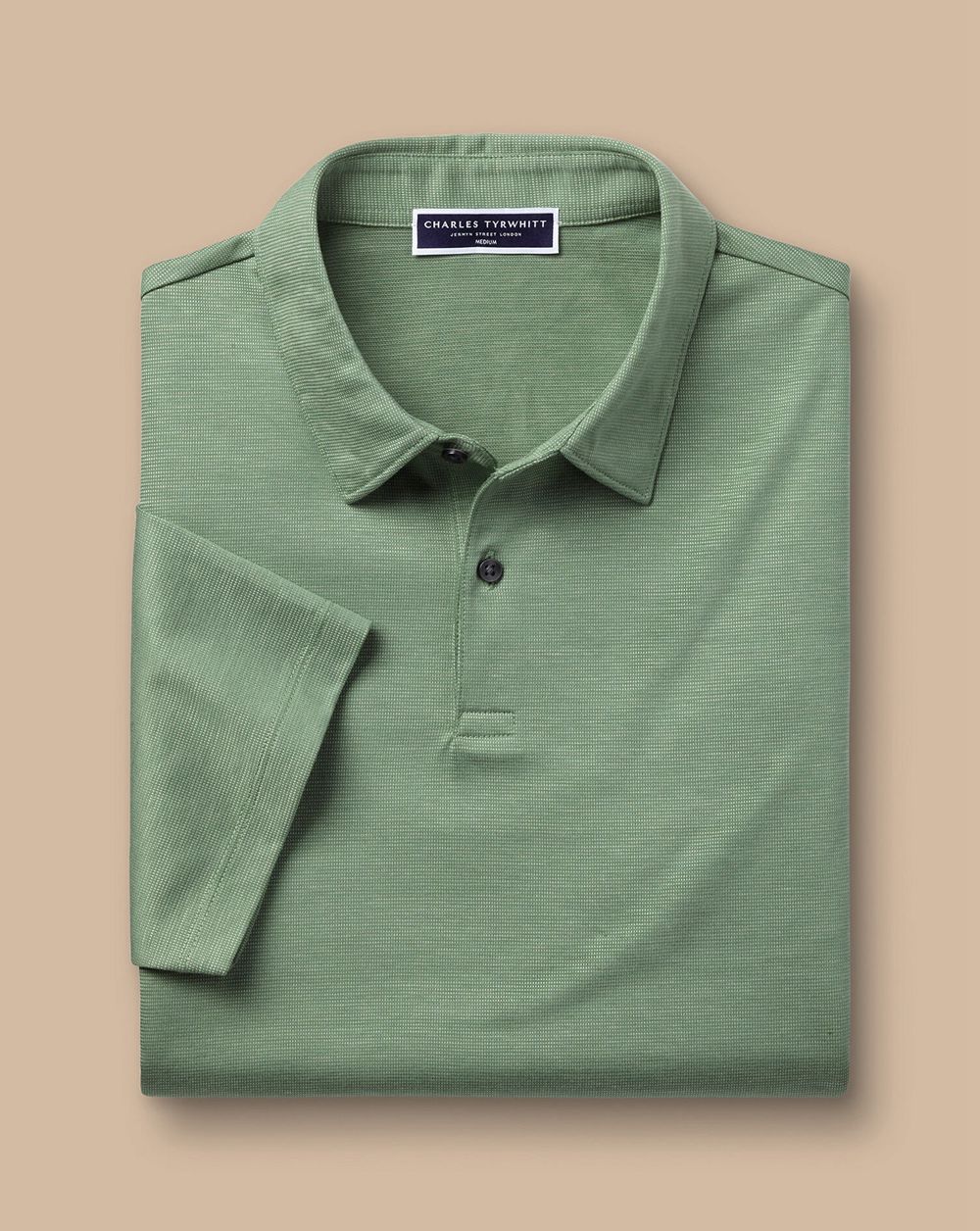 Light Green Charles Tyrwhitt Tyrwhitt Cool Textured Polo | UFEYVN-942