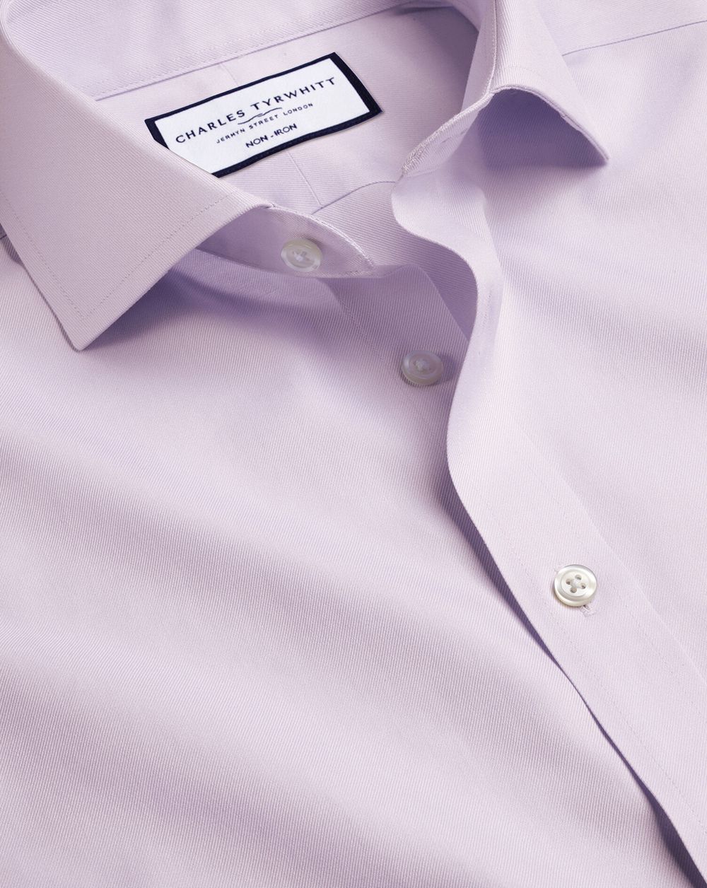 Lilac Purple Charles Tyrwhitt Spread Collar Non-Iron Twill Shirt | MDSXAK-891