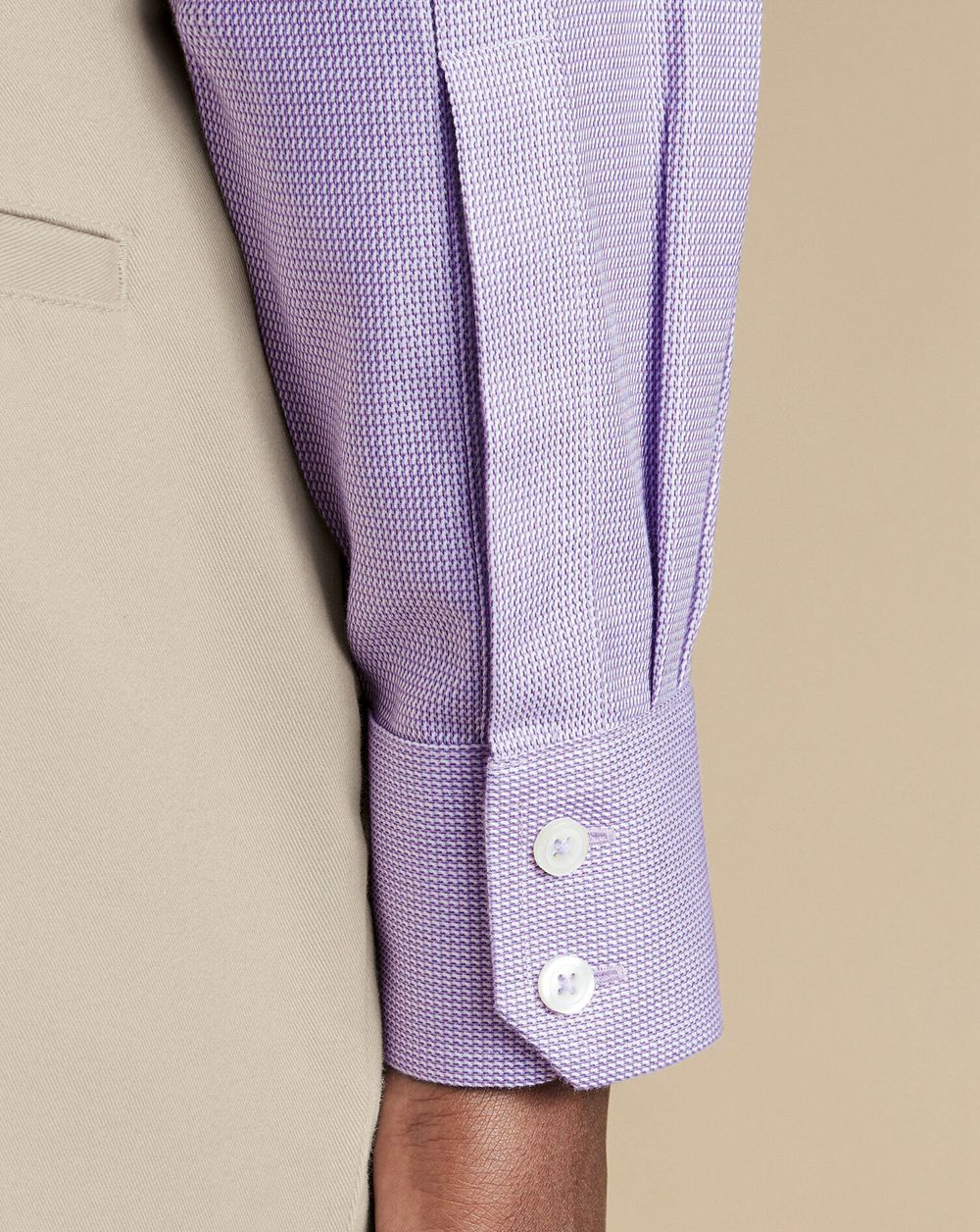 Lilac Purple Charles Tyrwhitt Spread Collar Non-Iron Mayfair Weave Shirt | WXHYRT-293