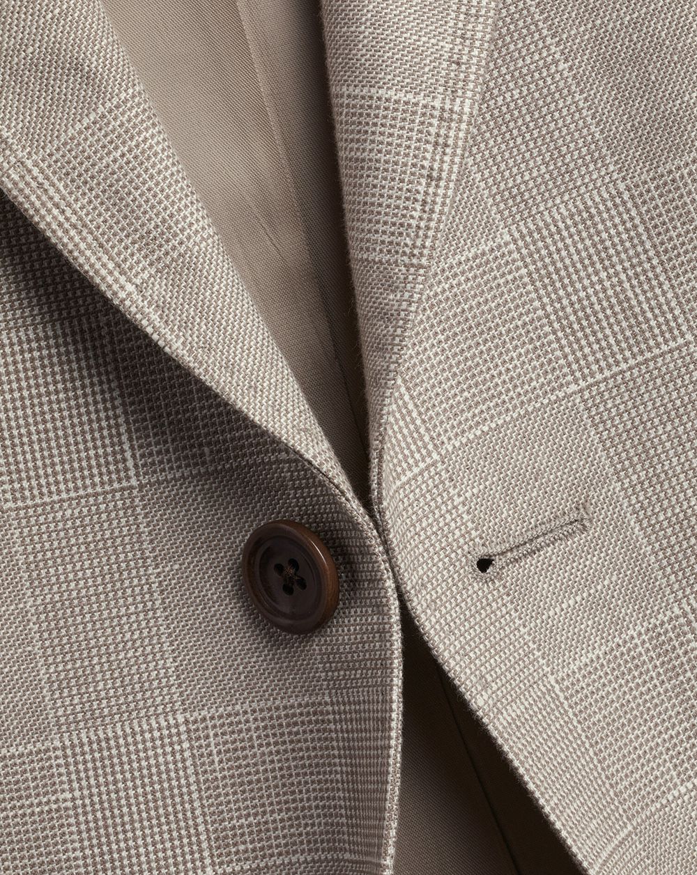 Mocha Charles Tyrwhitt Linen Cotton Check Jacket | NGAWDZ-186