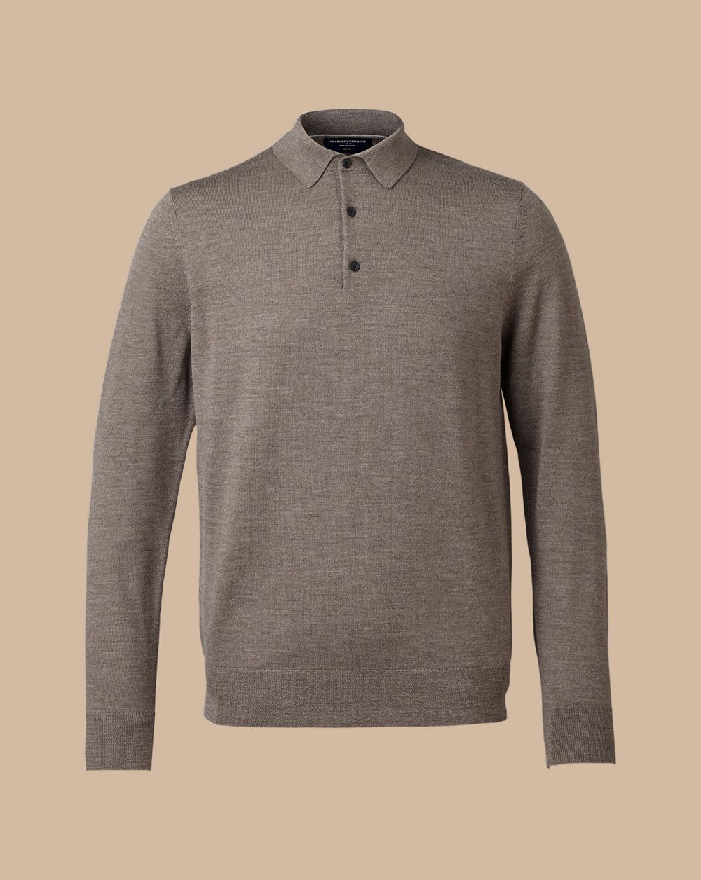 Mocha Charles Tyrwhitt Merino Polo Sweater | LZDRKJ-795