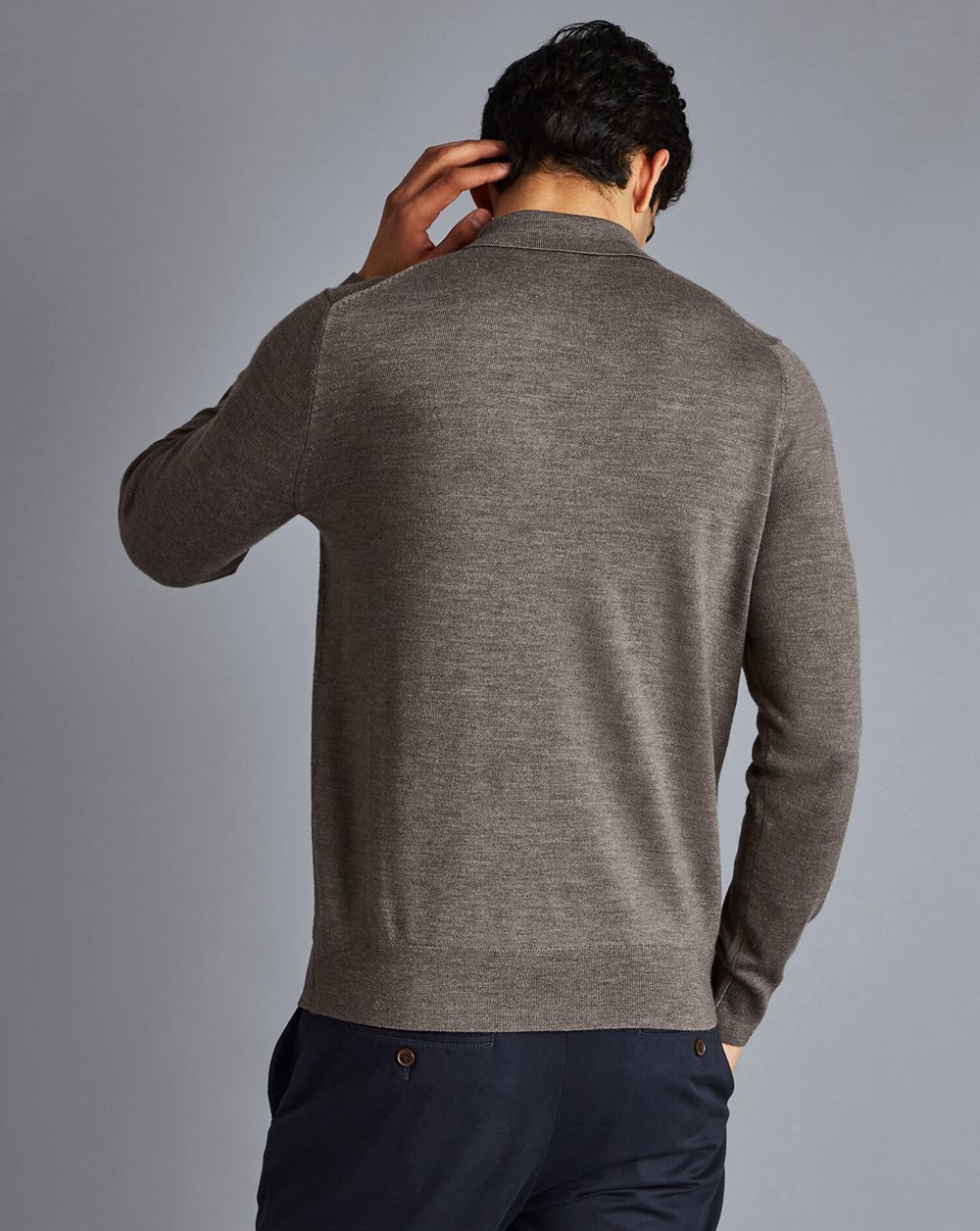 Mocha Charles Tyrwhitt Merino Polo Sweater | LZDRKJ-795