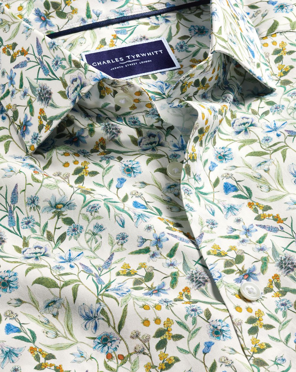 Multi Charles Tyrwhitt Made With Liberty Fabric Semi-Spread Collar Floral Print Shirt | OPTQWB-853