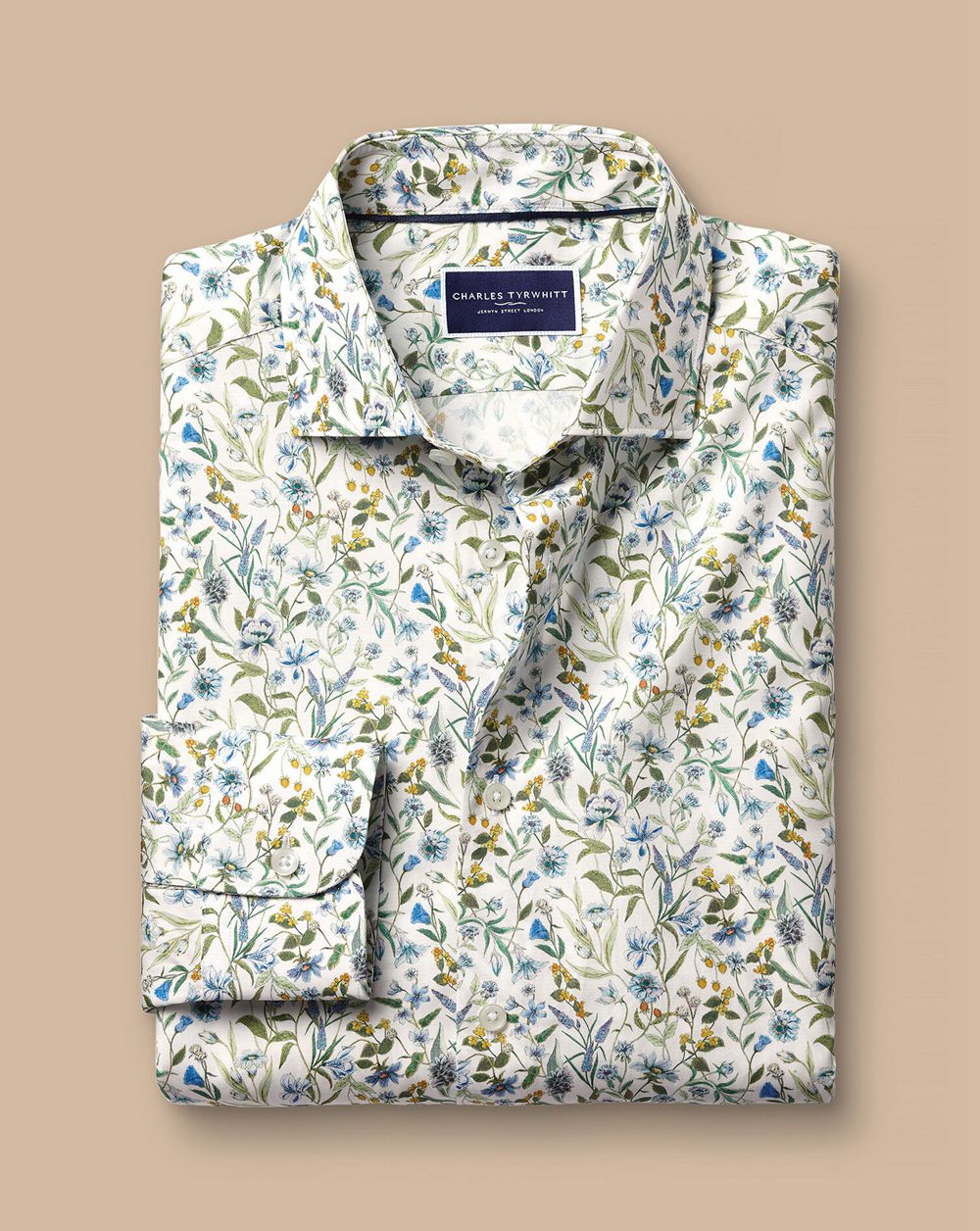 Multi Charles Tyrwhitt Made With Liberty Fabric Semi-Spread Collar Floral Print Shirt | OPTQWB-853