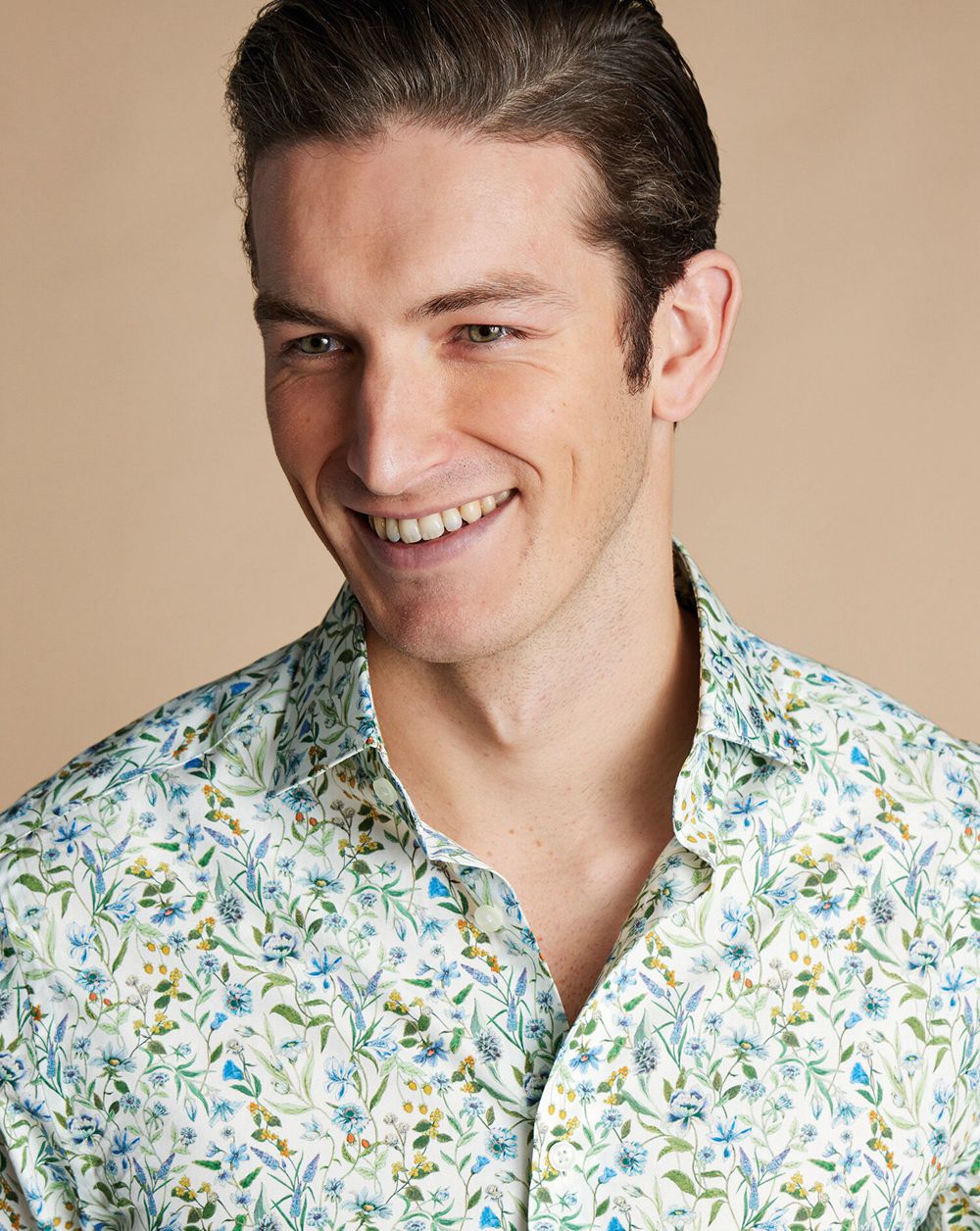 Multi Charles Tyrwhitt Made With Liberty Fabric Semi-Spread Collar Floral Print Shirt | OPTQWB-853