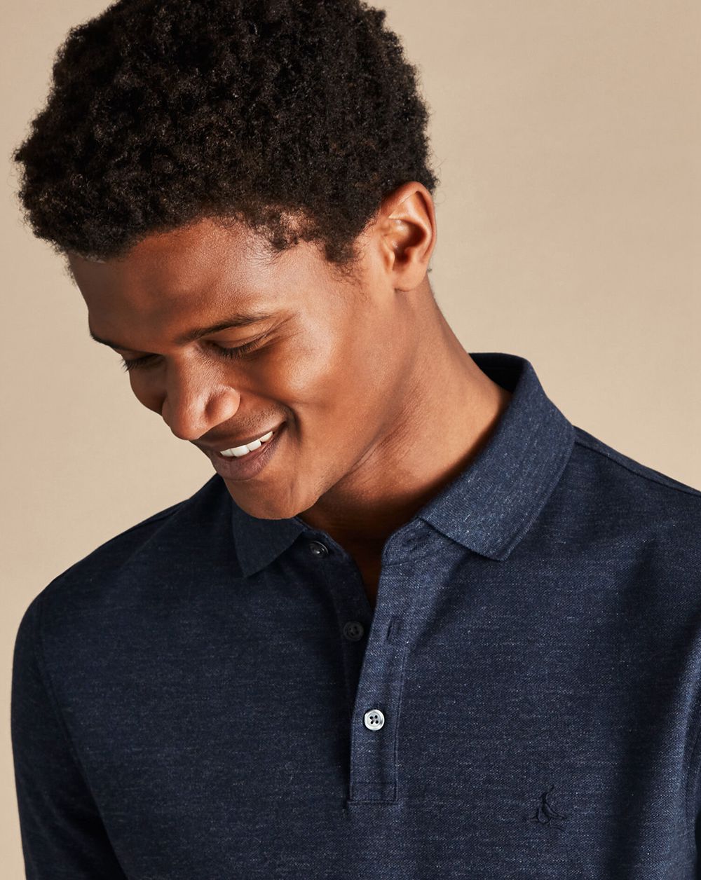 Navy Blue Melange Charles Tyrwhitt Tyrwhitt Pique Polo | DHUFEW-320