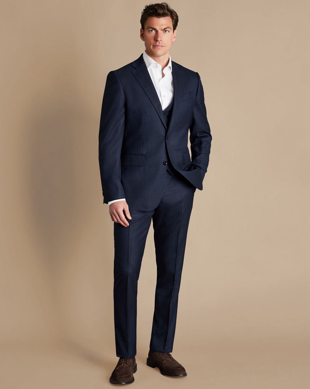 Navy Charles Tyrwhitt End-On-End Ultimate Performance Suit Pants | SKDMFH-021