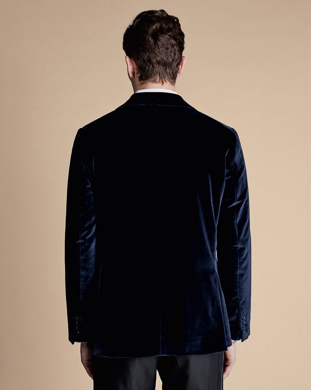 Navy Charles Tyrwhitt Italian Velvet Jacket | NBCGWS-906