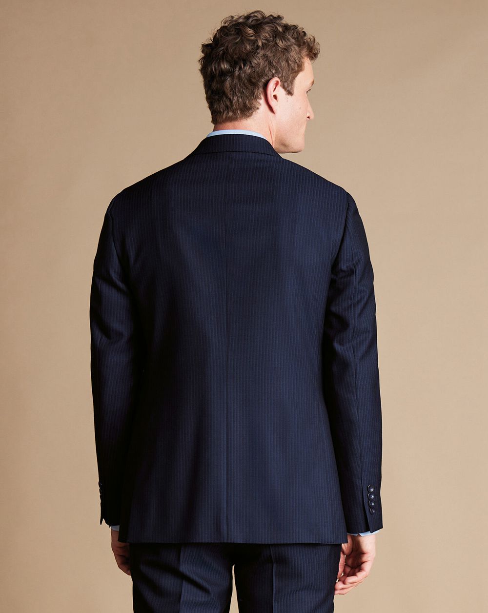 Navy Charles Tyrwhitt Stripe Suit Jacket | SFARGZ-923