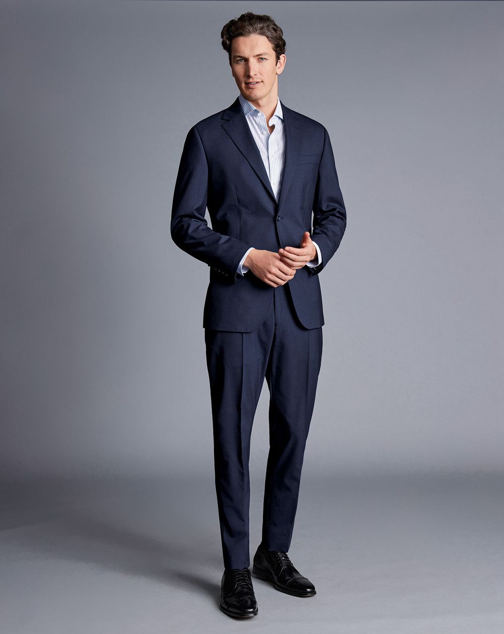 Navy Charles Tyrwhitt Stripe Suit Pants | SPRWGV-581