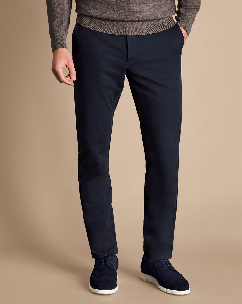 Navy Charles Tyrwhitt Ultimate Non-Iron Chinos | TBRYSN-306