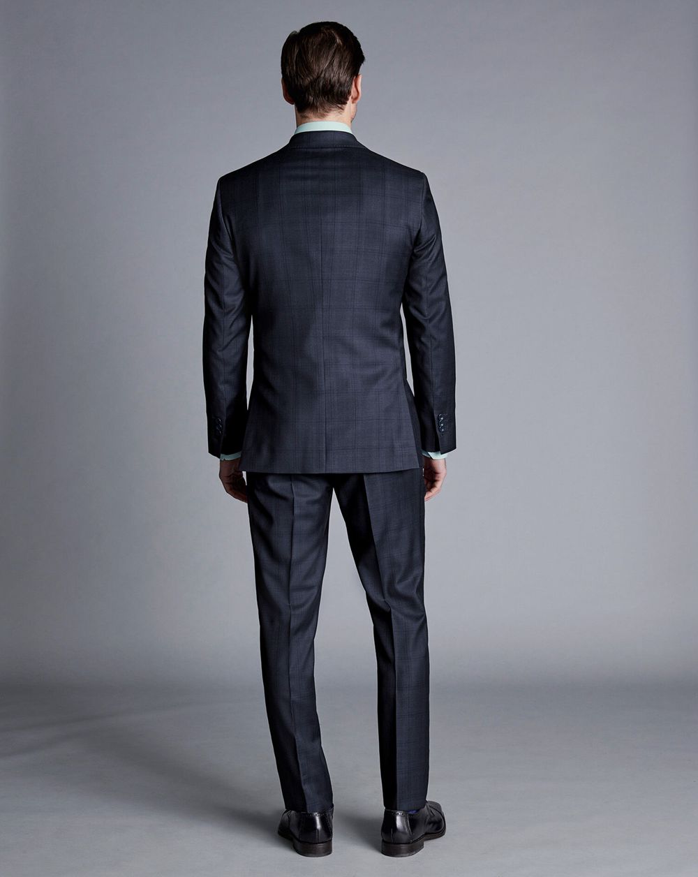 Navy Charles Tyrwhitt Ultimate Performance Check Suit Jacket | WFNAOI-308